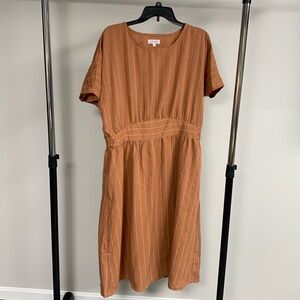 Sweetsalt Rust Pinstripe Modest Dress Size 14